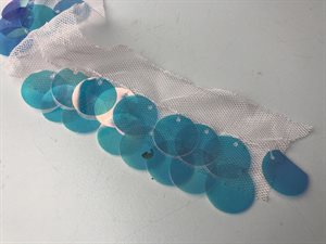 Pailletbånd - gennemsigtig med skær af lyserød/blå, 30 mm